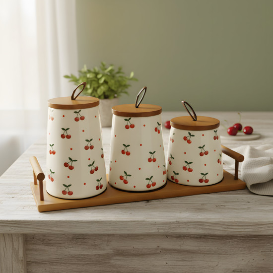 Porcelain Jar Set - 3 Pcs